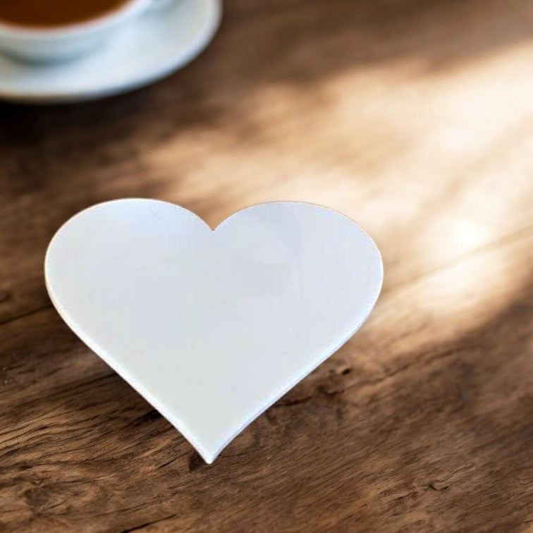 Heart Shaped Coasters in Clear & Gloss Colours