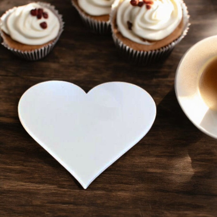 Heart Shaped Coasters in Clear & Gloss Colours