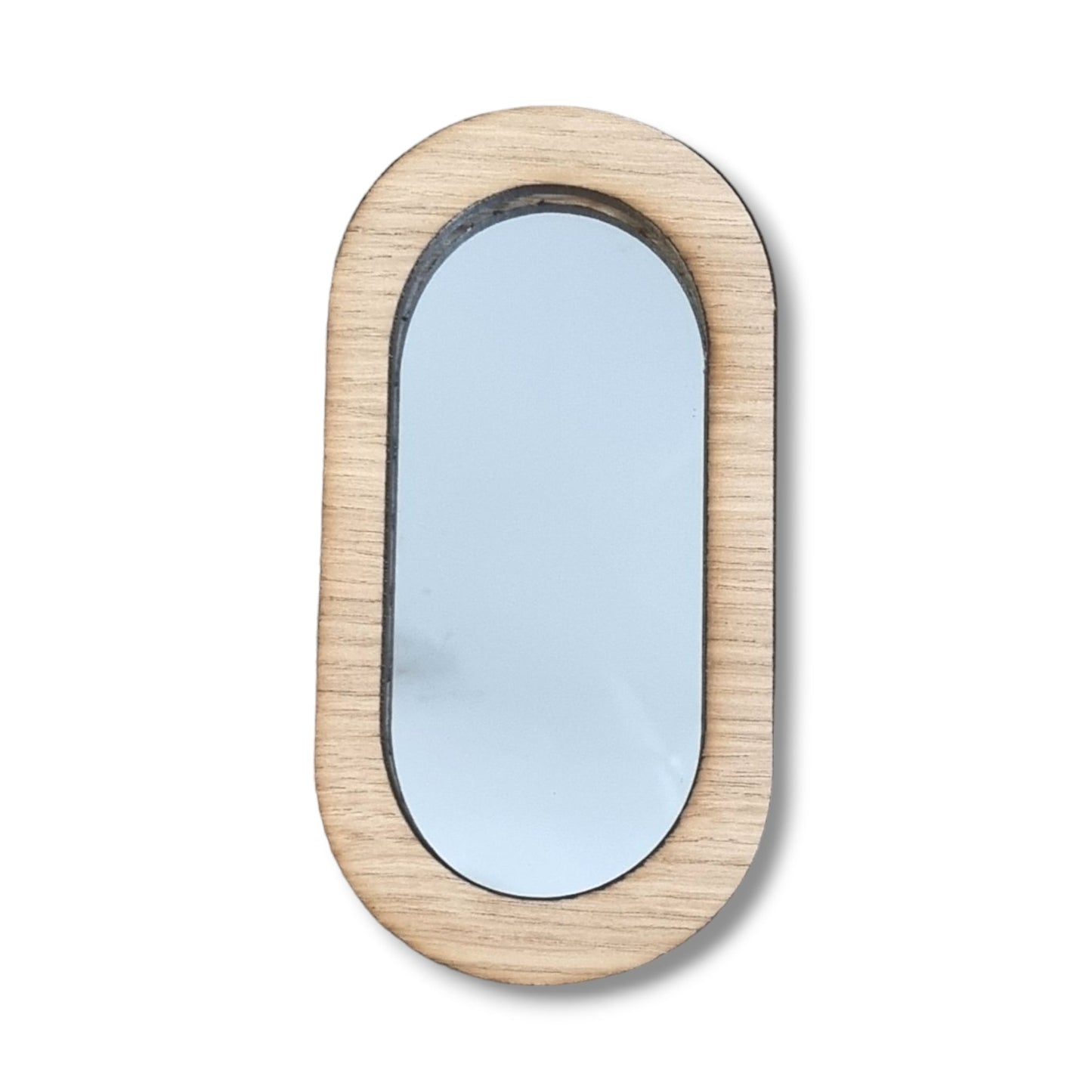 Wood Framed Pill Mirror