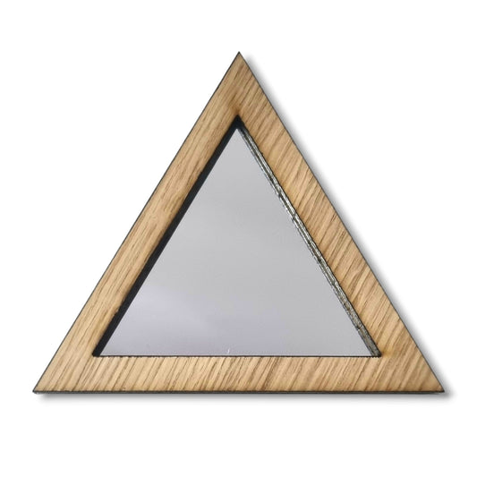 Wood Framed Triangle Mirror