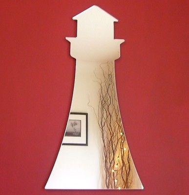 Lighthouse Shaped Acrylic Mirrors, Bespoke Sizes & Engraving Services