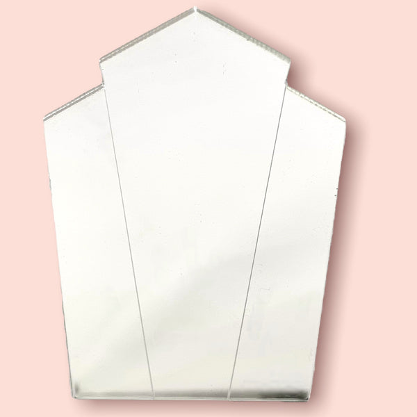 Art Deco Pentagon Fan Shaped Mirrors with White Backing & Hooks