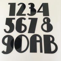 Butterfly House Number Sign - Black & White Gloss Finish