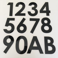 Butterfly House Number Sign - Black & White Gloss Finish