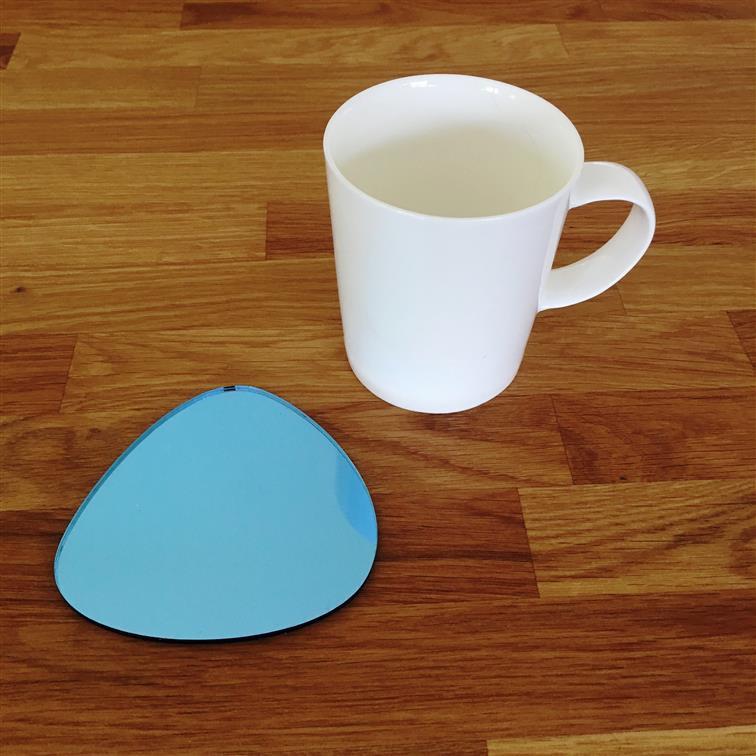 Pebble Shaped Coaster Set - Blue Mirror
