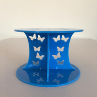 Butterfly Design Round Wedding/Party Cake Separator - Bright Blue