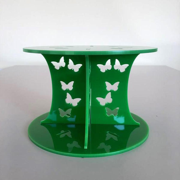 Butterfly Design Round Wedding/Party Cake Separator - Bright Green