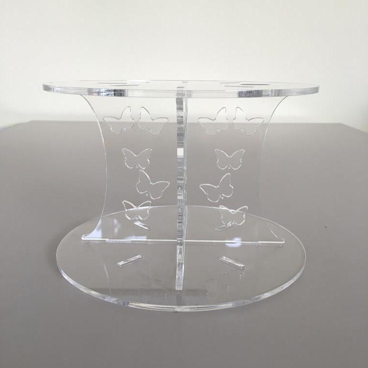 Butterfly Design Round Wedding/Party Cake Separator - Clear