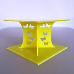 Butterfly Square Wedding/Party Cake Separator - Yellow
