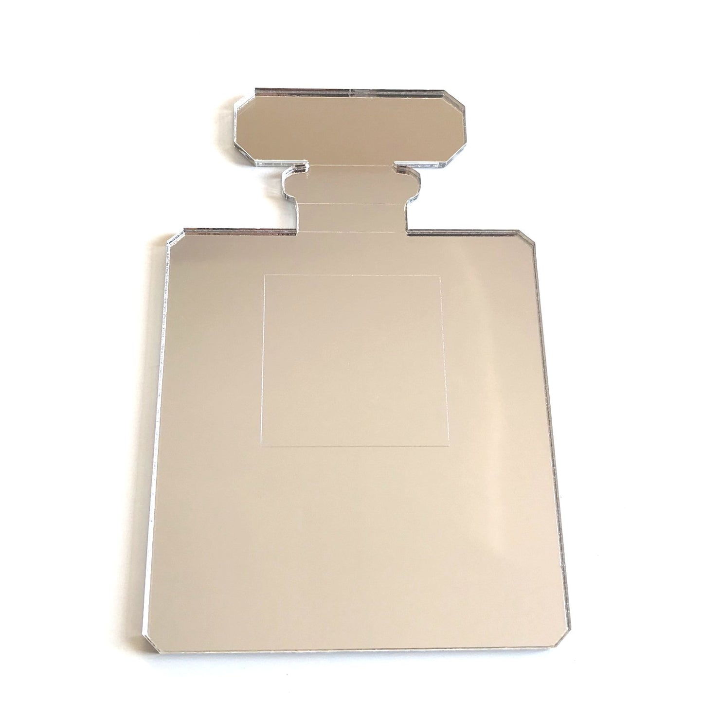 Perfume Bottle Square Shaped Mirror (etched)