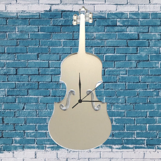Double Bass Shaped Clocks - Many Colour Choices