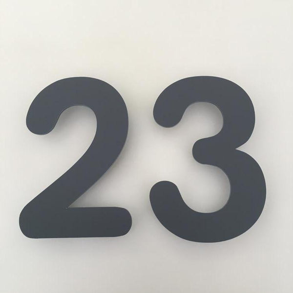 Graphite Matt, Floating Finish, House Numbers - Rounded