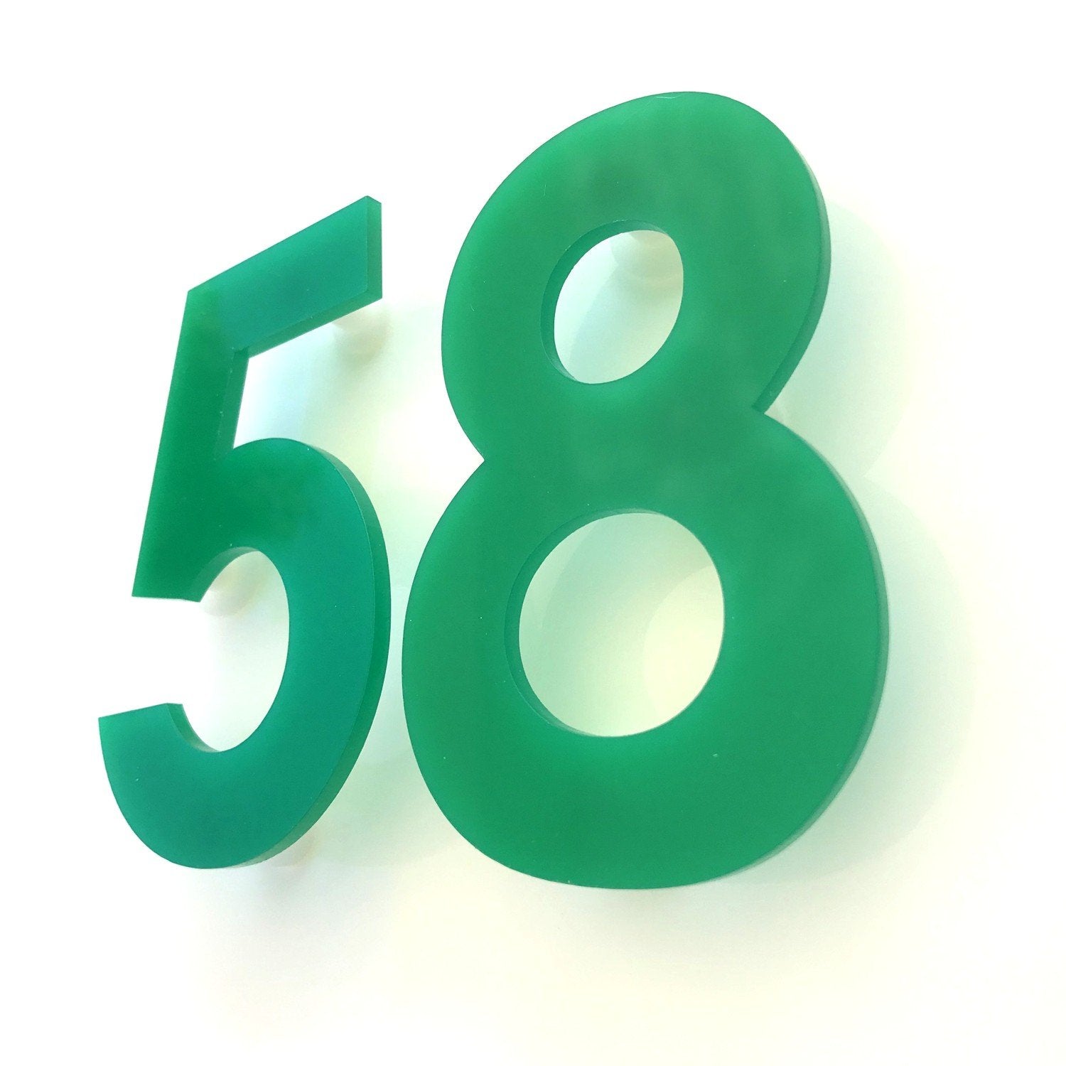Green, Floating Finish, House Numbers - Century Gothic