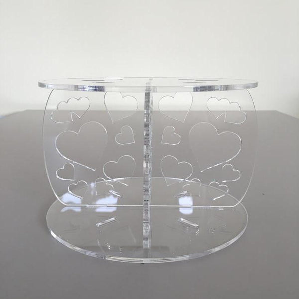 Heart Design Round Wedding/Party Cake Separator - Clear