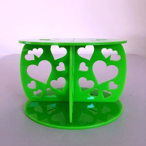 Heart Design Round Wedding/Party Cake Separator - Lime Green