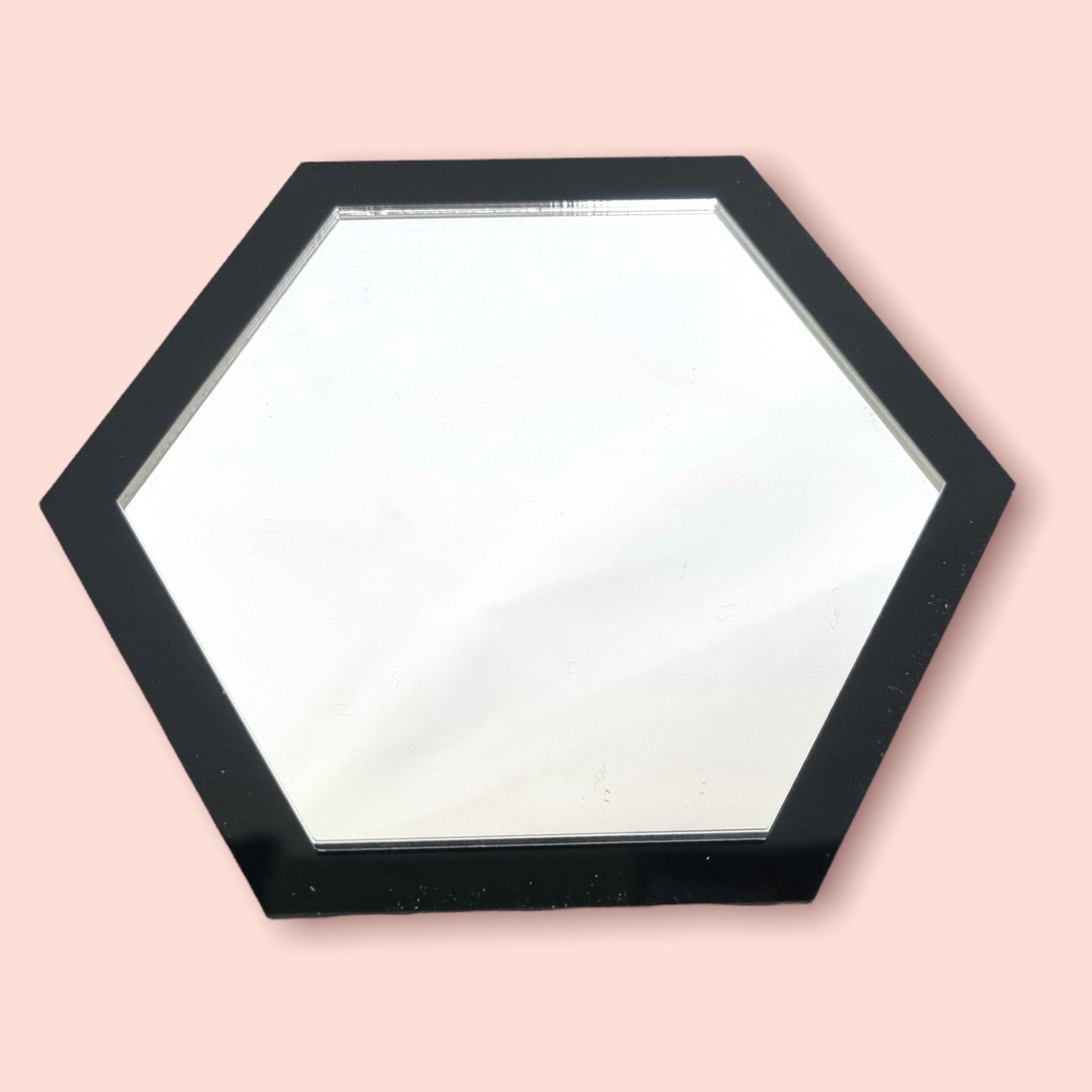 Hexagon Shaped Mirrors with a Colour Frame of your choice & Hooks