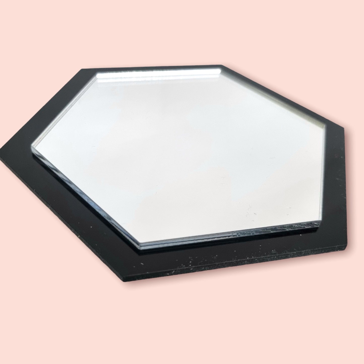 Hexagon Shaped Mirrors with a Colour Frame of your choice & Hooks