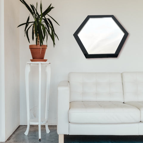 Hexagon Shaped Mirrors with a Colour Frame of your choice & Hooks
