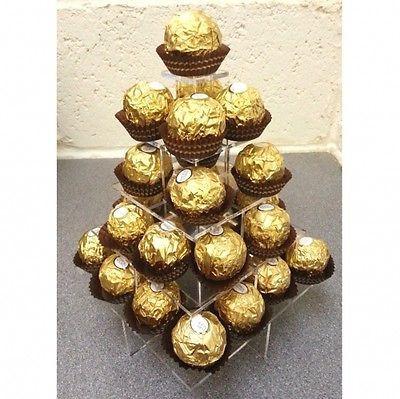 Square Rocher Sweets / Chocolates or Hors d'oeuvre Acrylic Display Stands