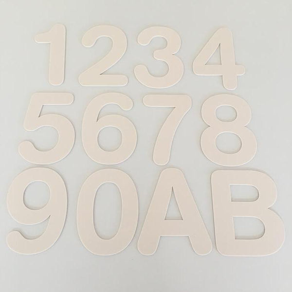 Latte Matt, Floating Finish, House Numbers - Rounded