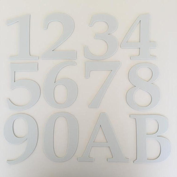 Light Grey Matt, Flat Finish, House Numbers - Book