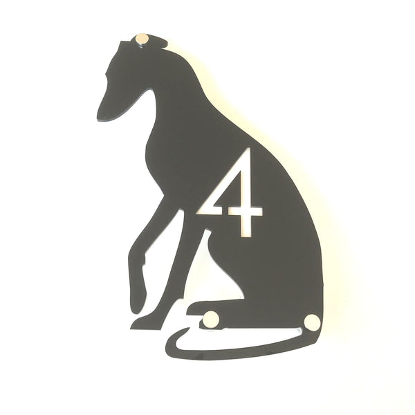 Lurcher Dog Shaped House Signs