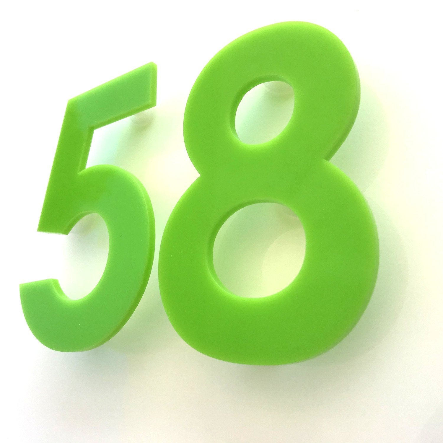 Lime Green, Floating Finish, House Numbers - Century Gothic