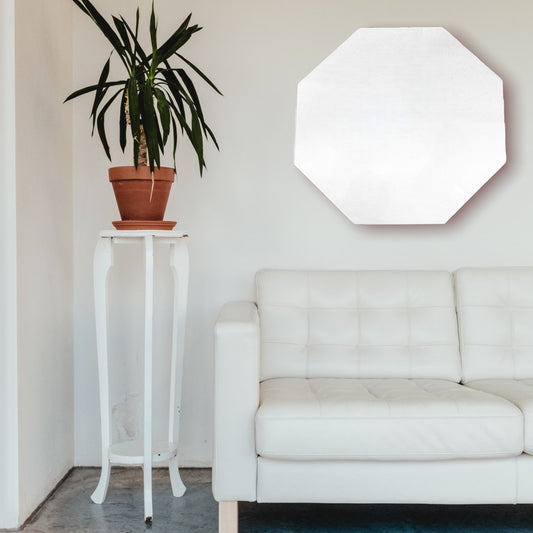 Miroirs octogonaux avec support blanc et crochets