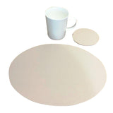Oval Placemat and Coaster Set - Latte