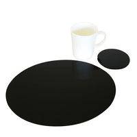Oval Placemat and Coaster Set - Black