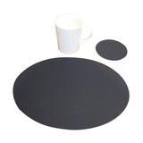 Oval Placemat and Coaster Set - Graphite Grey