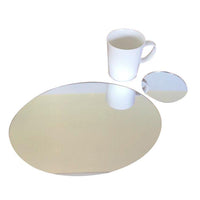 Oval Placemat and Coaster Set - Mirrored