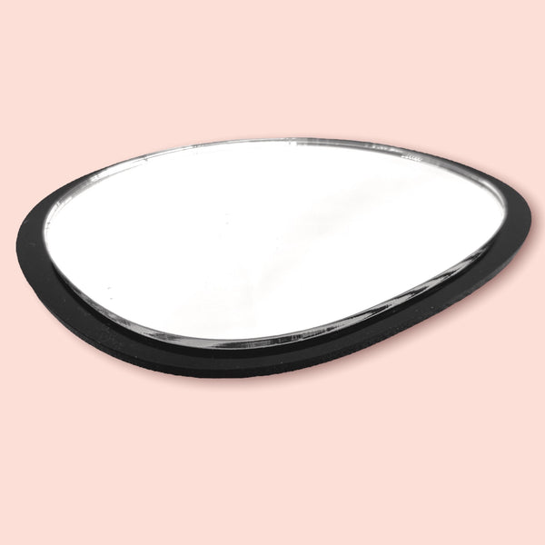 Long Pebble Shaped Mirrors with a Colour Frame of your choice & Hooks