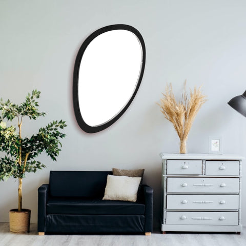 Long Pebble Shaped Mirrors with a Colour Frame of your choice & Hooks