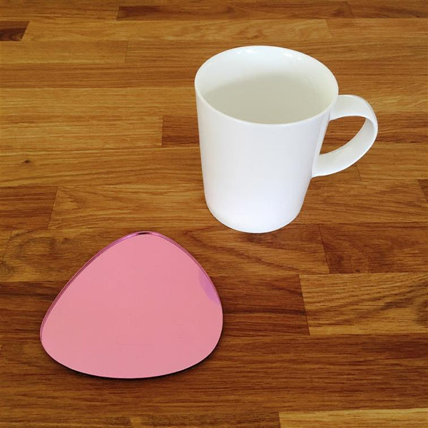 Pebble Shaped Coaster Set - Pink Mirror