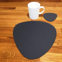 Pebble Shaped Placemat and Coaster Set - Graphite Grey