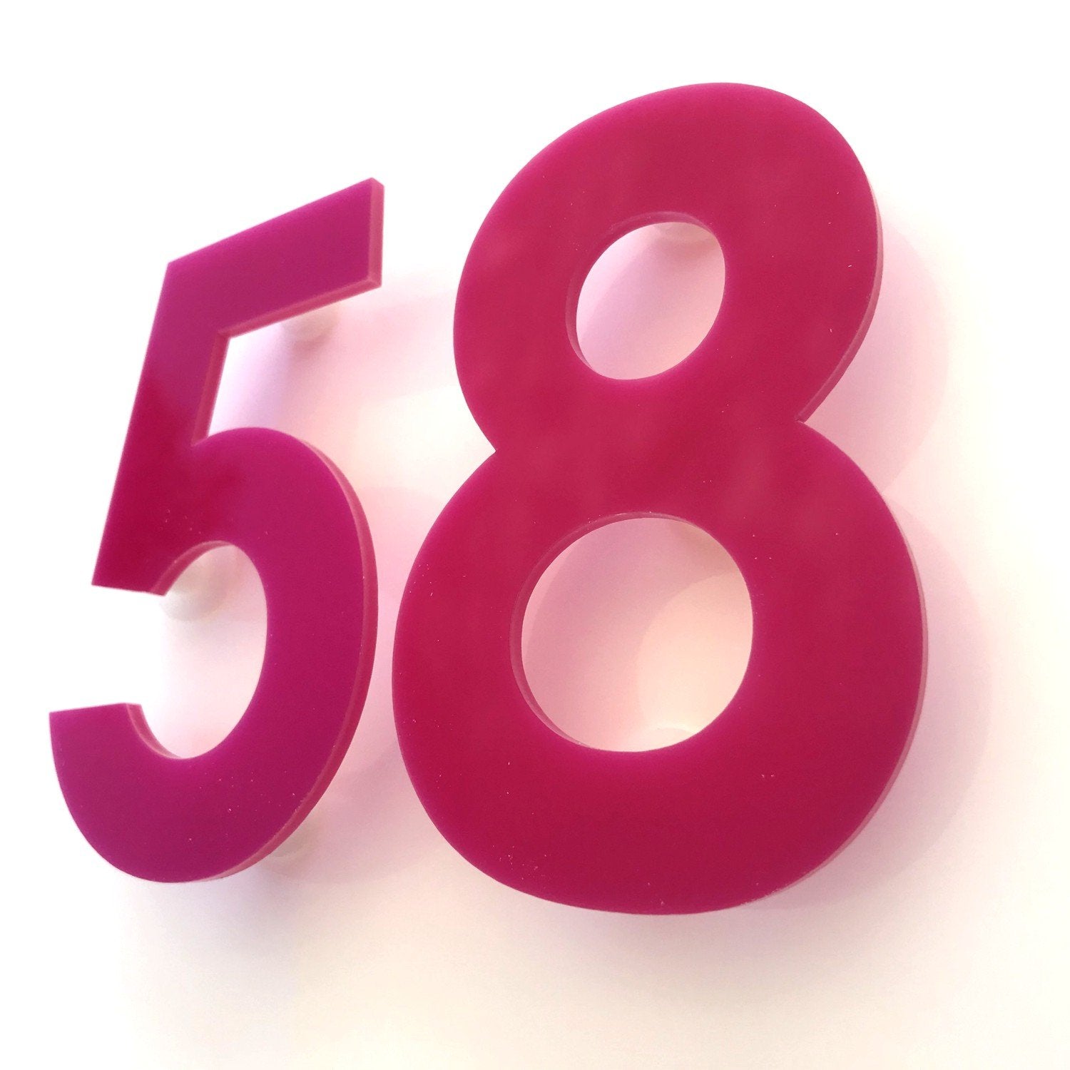 Pink, Floating Finish, House Numbers - Century Gothic