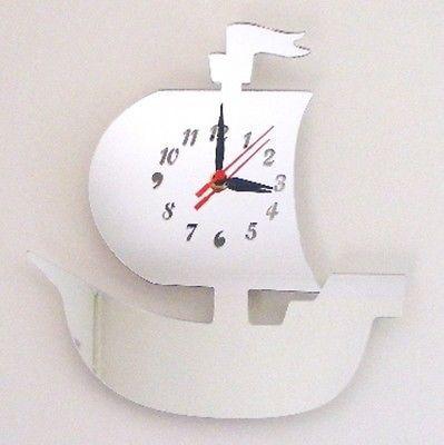 Pirate Ship Shaped Clocks - Many Colour Choices