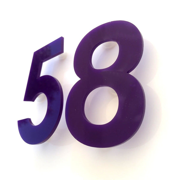 Purple, Floating Finish, House Numbers - Century Gothic