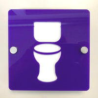 Square Toilet Sign - Purple & White Gloss Finish