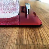 Rectangular Serving Tray with Handle - Red Mirror