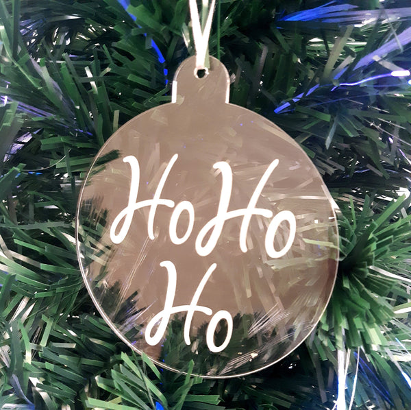 Round Engraved Sayings Christmas Tree Decorations, Packs of 4, 6 or 8, Many colour choices