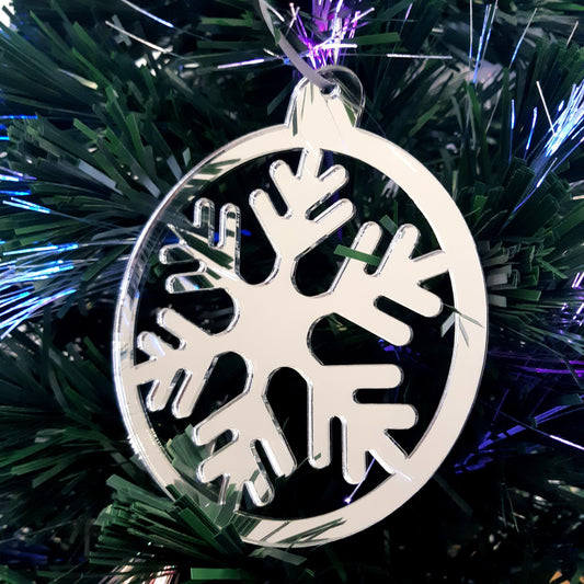 Round Snowflake Christmas Tree Decorations