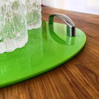 Round Serving Tray with Handle - Lime Green