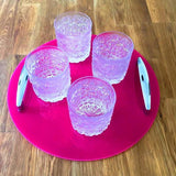 Round Serving Tray with Handle - Pink