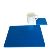 Rectangular Placemat and Coaster Set - Bright Blue