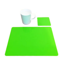 Rectangular Placemat and Coaster Set - Lime Green