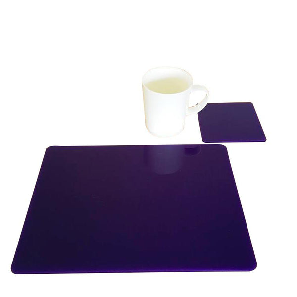 Rectangular Placemat and Coaster Set - Purple