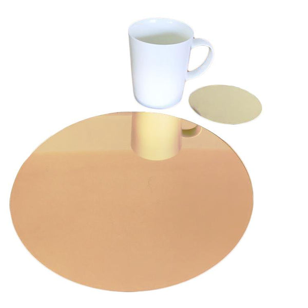 Round Placemat and Coaster Set - Gold Mirror