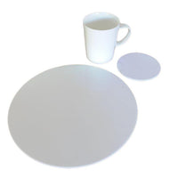 Round Placemat and Coaster Set - White